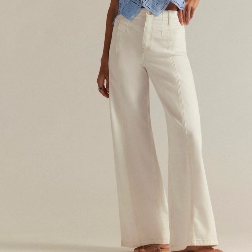We The Free Ivory Libre Wide Leg Jeans Size 28 NWT